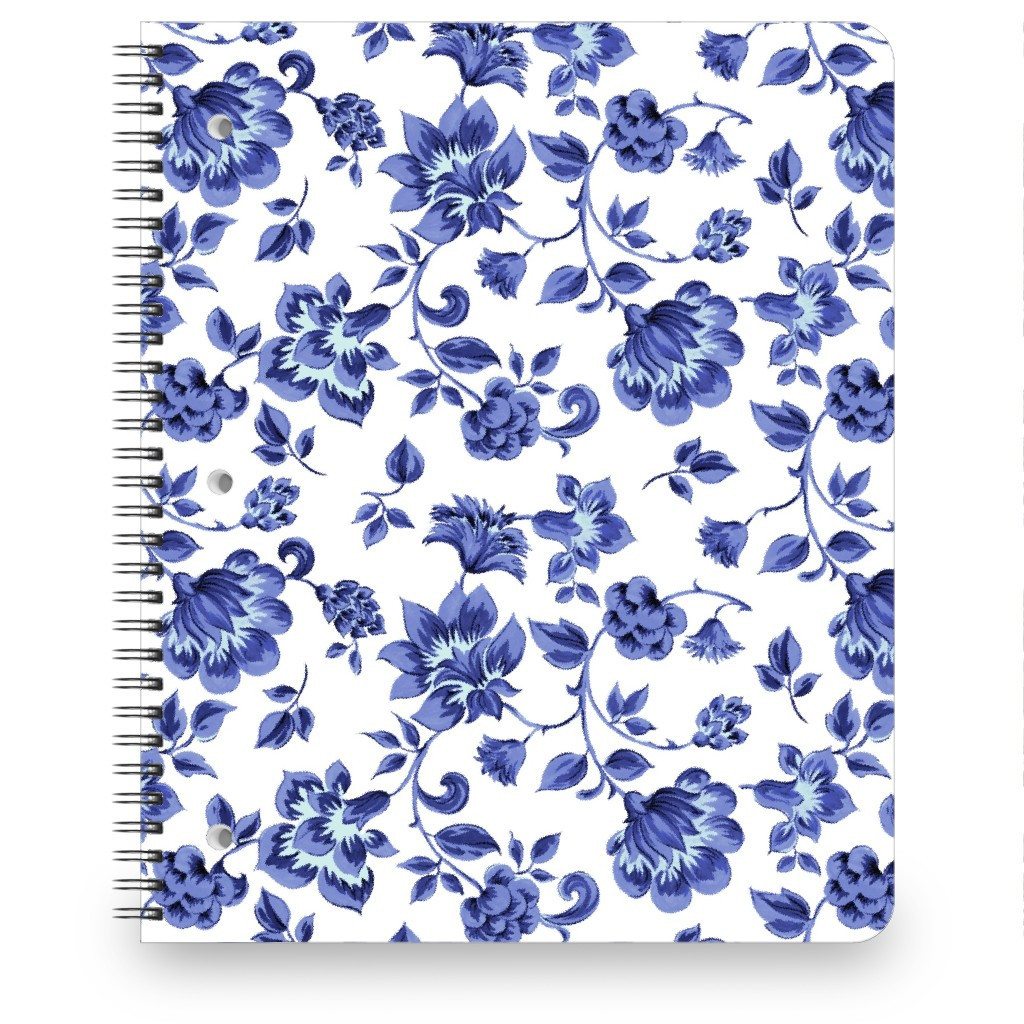 Personalized Notebooks: Fleurs De Provence - Blue and White, 8.5x11, Blue, True Blue | Shutterfly