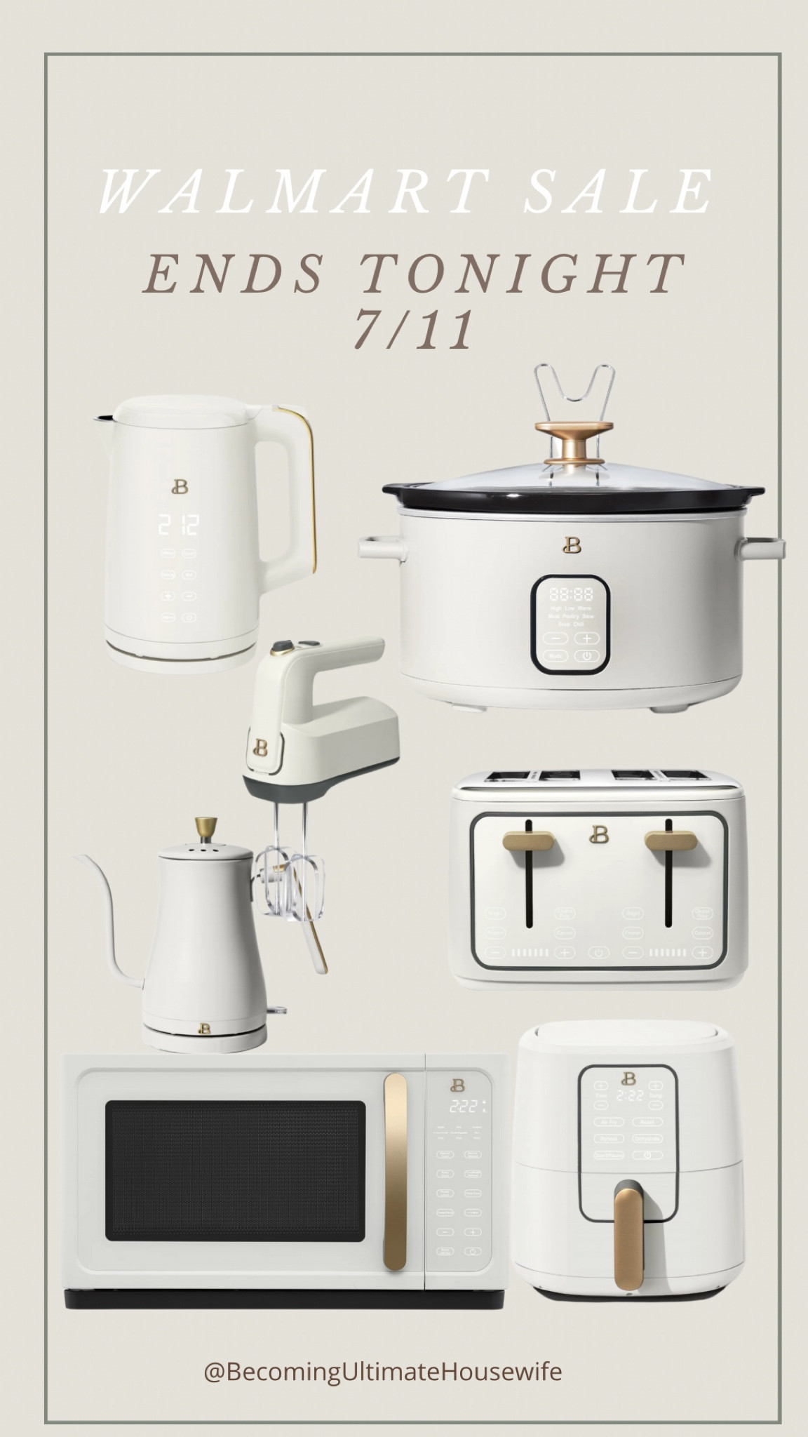 The Big Walmart Sale is going on right now and so much is on sale. Some of my favorite kitchen items are the beautiful brand appliances. Oh my goodness they’re amazing. I have some in my own home and I have some in both of my Airbnb’s. They all work amazing. Make wonderful gifts. I cannot get over the crockpot. It is just stunning and work so good and I love that it has a lid holder, I love the buttons don’t appear until you turn it on if I need a microwave this would definitely be the one that I would grab. This whole line is just amazing.