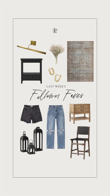 Last weeks follower faves! 

Jeans, denim, Abercrombie, counter stool,  nightstand, side table, shorts, rugs, wall sconce, picture light, stems, floral, spring, lantern, outdoor, earrings, madewell, target

#LTKfit #LTKhome #LTKsalealert