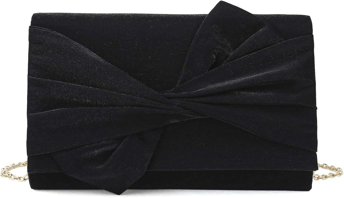 IXEBELLA Satin Evening Bag Bow Flap Clutch Purse for Women Formal Party/Prom/Wedding… | Amazon (US)