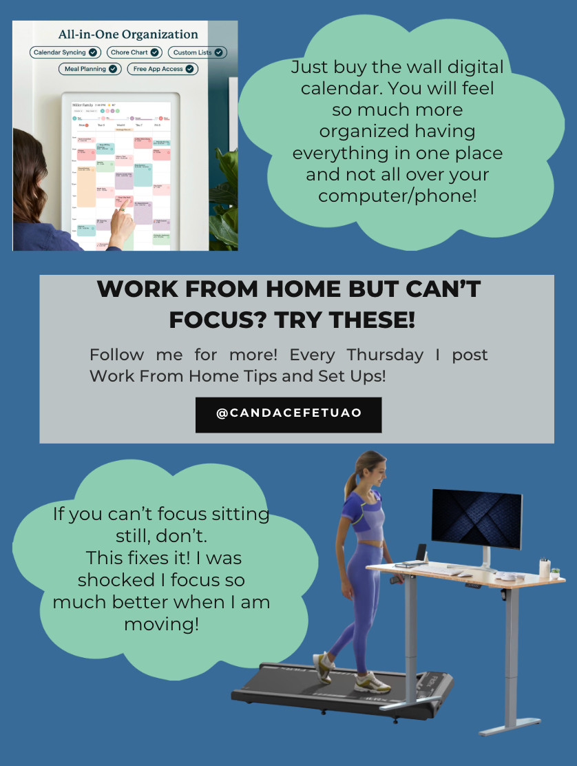 Work from home but can’t focus? Save this!
Movement = attention
Visual calendar = clarity
Standing desk = no 2pm crash
This setup changed my workday. 

 #LTKdayinmylife #LTKmorningroutine #LTKHome