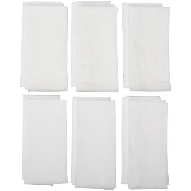 Mainstays Solid Fabric Napkin, Arctic White, Set of 12 | Walmart (US)