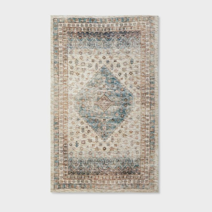 3'x5' Light Distressed Diamond Persian Style Rug Neutral - Threshold™ designed with Studio McGe... | Target