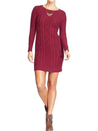 Old Navy Womens Cable Knit Sweater Dresses - Gosh garnet | Old Navy US
