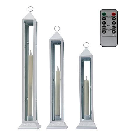 Emryn House Set of 3 Tiered LED Taper Lanterns | HSN