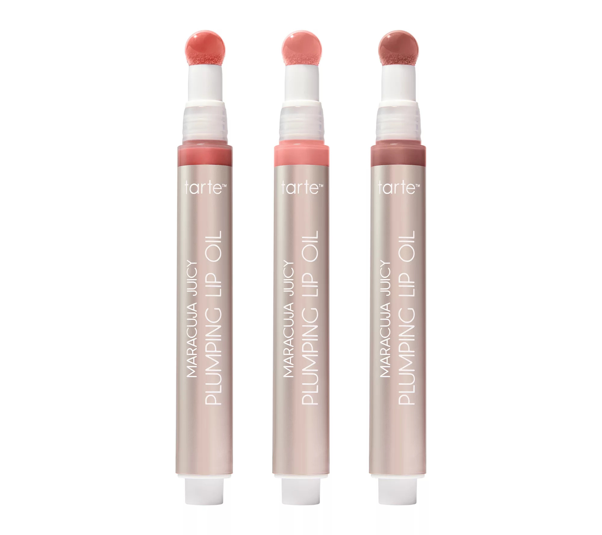 tarte maracuja juicy plumping lip oil neutrals trio | QVC