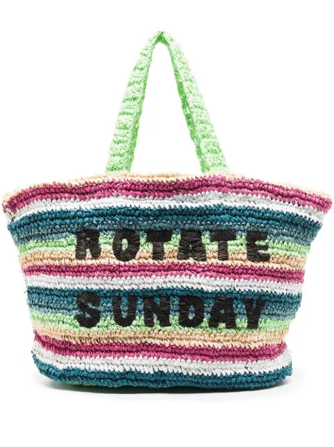 ROTATE Neeti Striped Woven Tote Bag - Farfetch | Farfetch Global