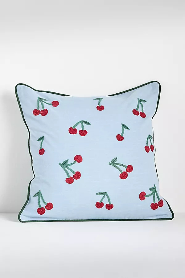 Icon Cotton Embroidered Pillow | Anthropologie (US)