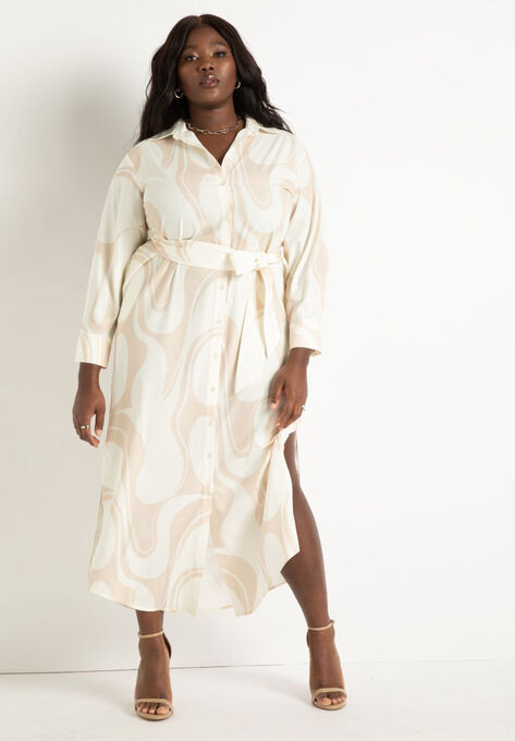 Maxi Printed Shirtdress | Eloquii