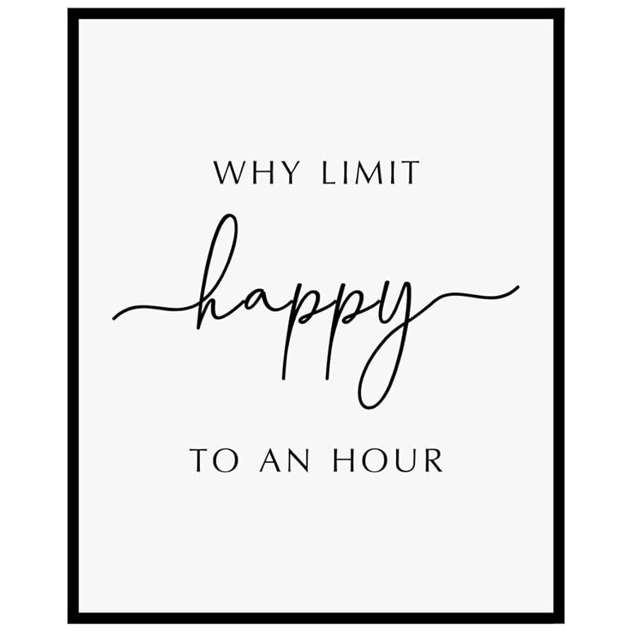Why Limit Happy To An Hour, Office Wall Art, Bar Wall Art, Bar Signs, Funny Wall Decor, Restauran... | Amazon (US)