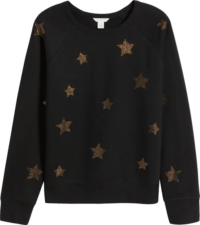 Caslon® Stars Metallic Graphic Sweatshirt | Nordstrom | Nordstrom