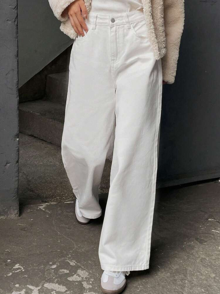 DAZY Vintage Washed Destroyed Bootcut Loose Fit Long Jeans,Back To School Clothes | SHEIN