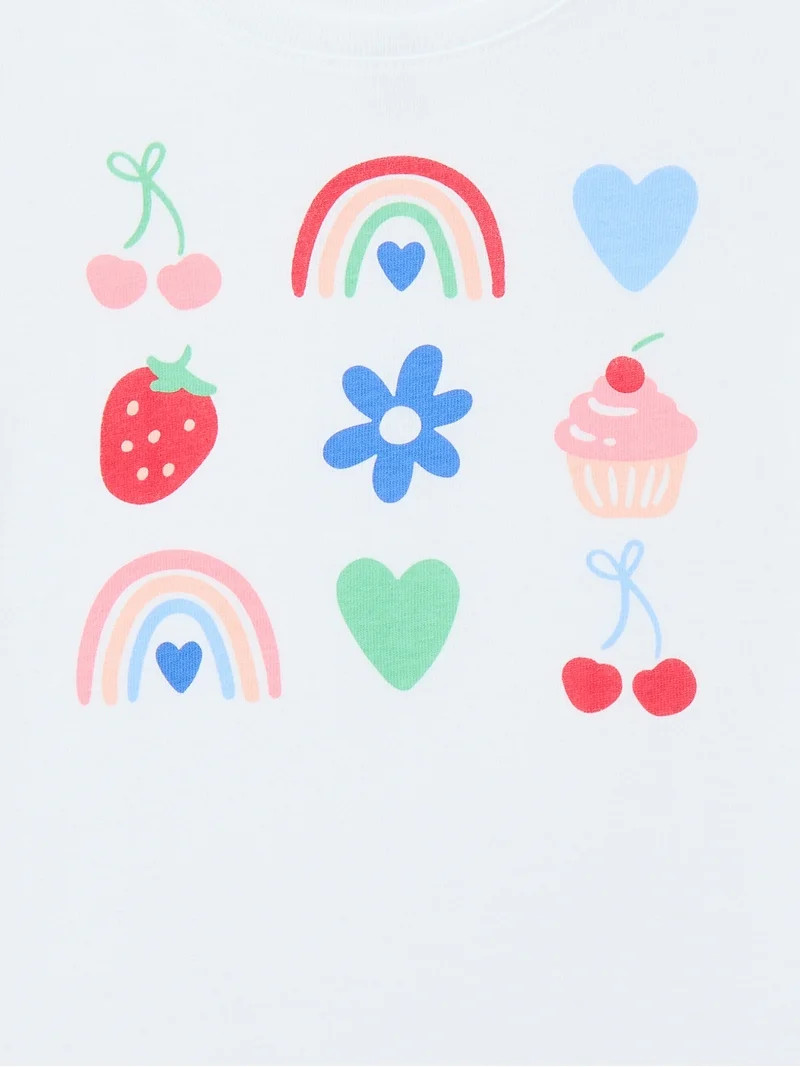 Wonder Nation Toddler Girls Tee with Short Sleeves, Sizes 18M-5T | Walmart (US)