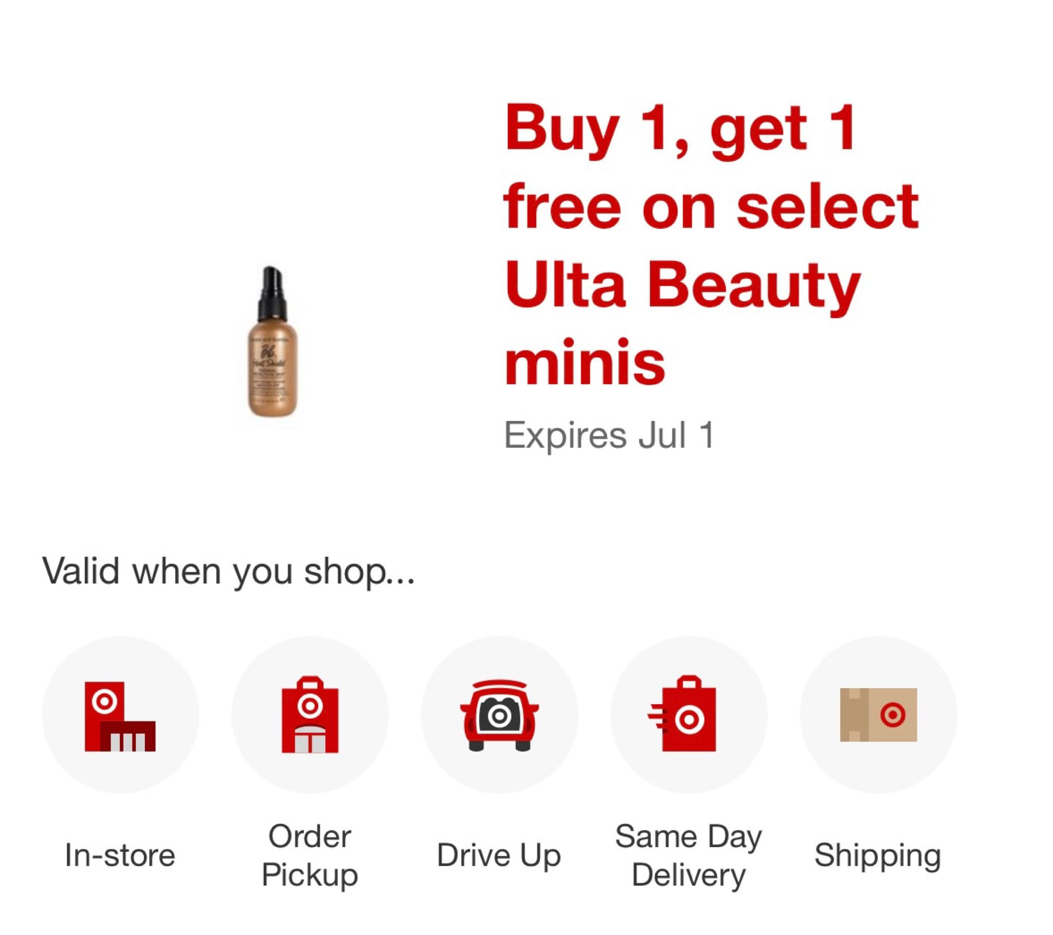 BOGO Ulta Minis at Target! 

#LTKsalealert #LTKbeauty