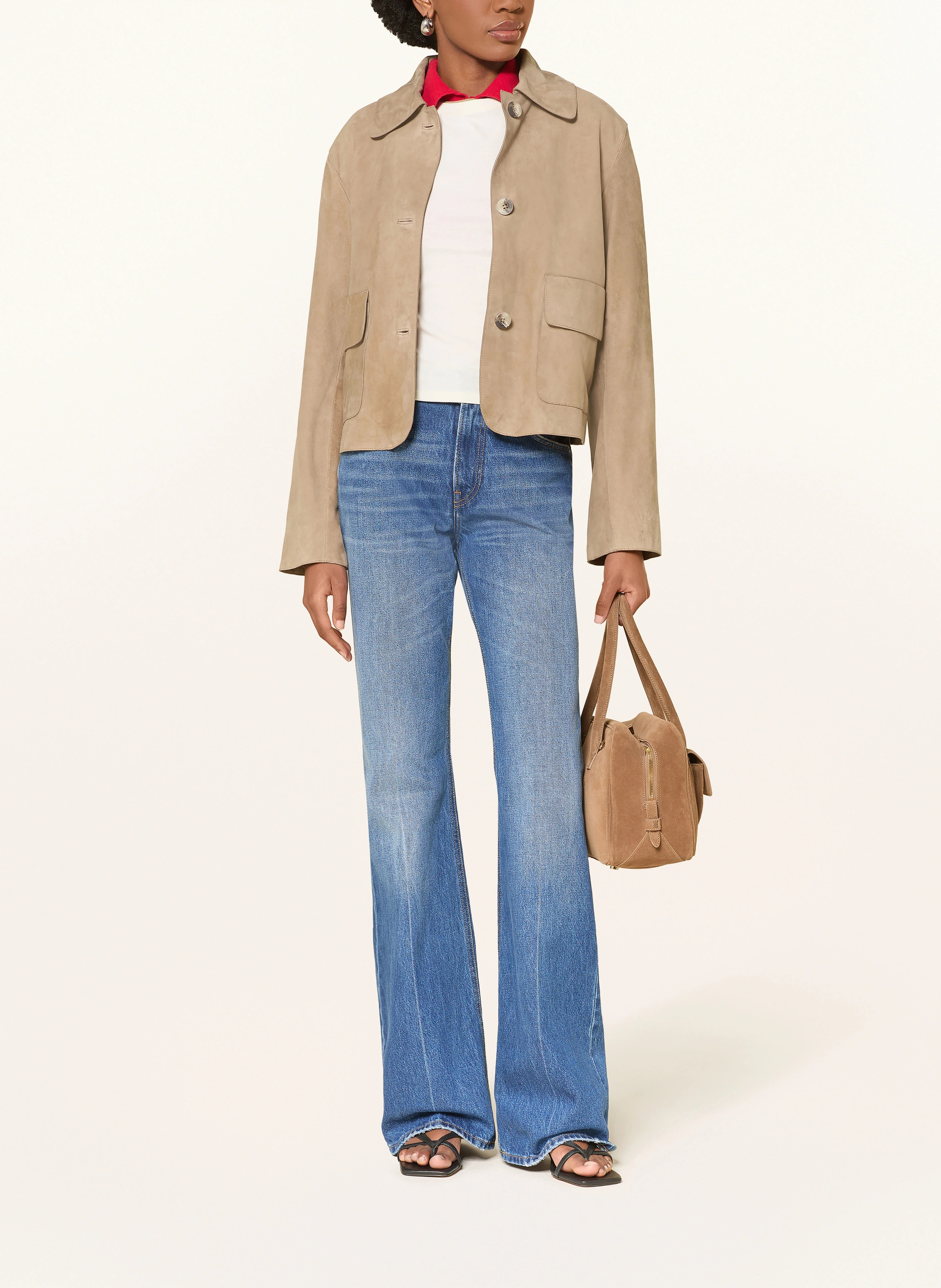 MRS & HUGS Lederjacke in taupe | Breuninger (DACH)
