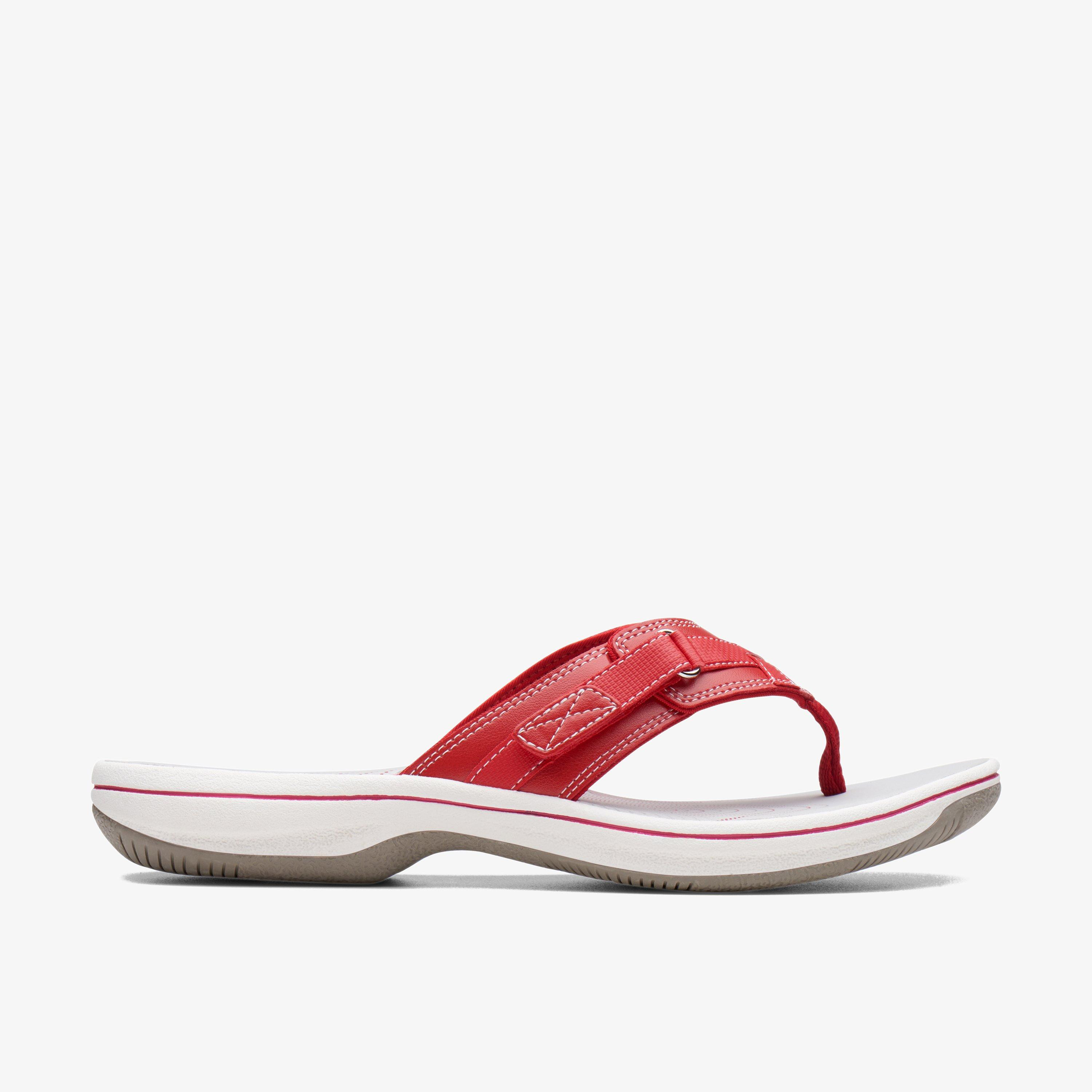 WOMENS Breeze Sea Red Synthetic Flip Flops | Clarks US | Clarks (US)