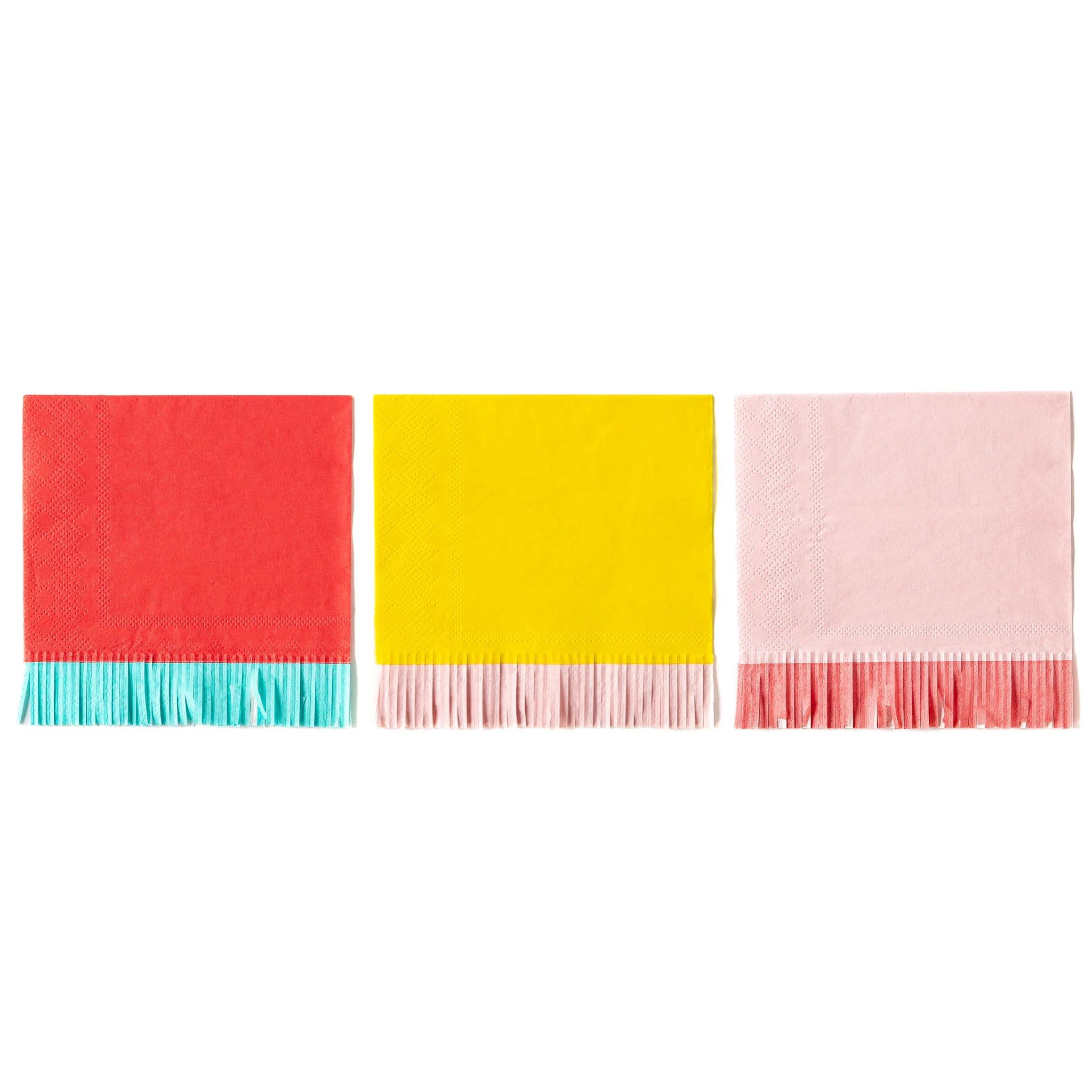 Bright Multi-colored Fringed Cocktail Napkins | My Mind's Eye