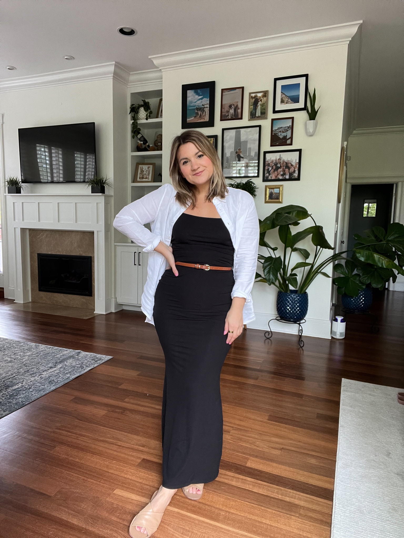 Linen shirt - small
Black maxi dress - small
Sandals - true to size and so comfy!

#LTKunder50 #LTKunder100