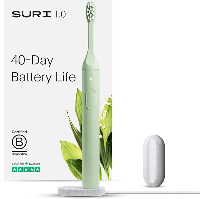 SURI 1.0 Sonic Electric Toothbrush | 40+ Day Battery | UK’s No.1 Rated | Sustainable Electric T... | Amazon (UK)