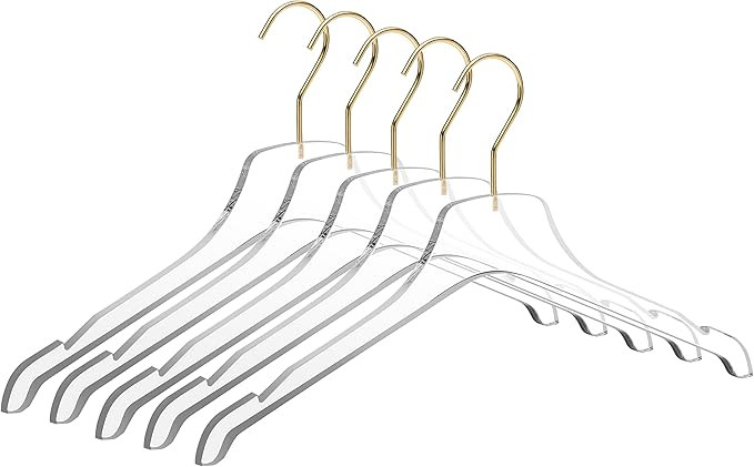 Quality Hangers Acrylic Lucite Clear Hangers - Made of Clear Acrylic for a Luxurious Look - Feel ... | Amazon (US)