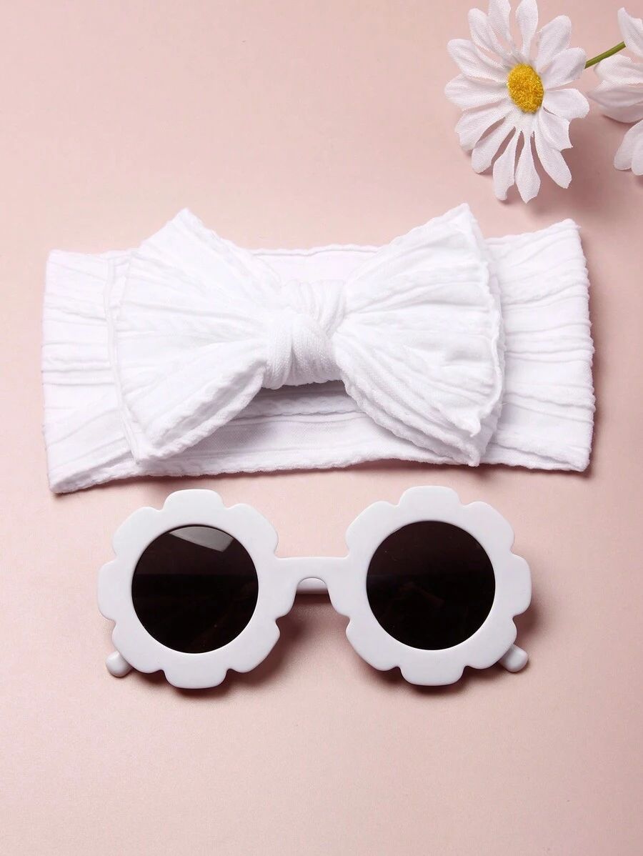 1pc Fashionable Jacquard Soft & Stretchy Baby Decorative Headband & 1pc Unisex Fashionable Baby F... | SHEIN