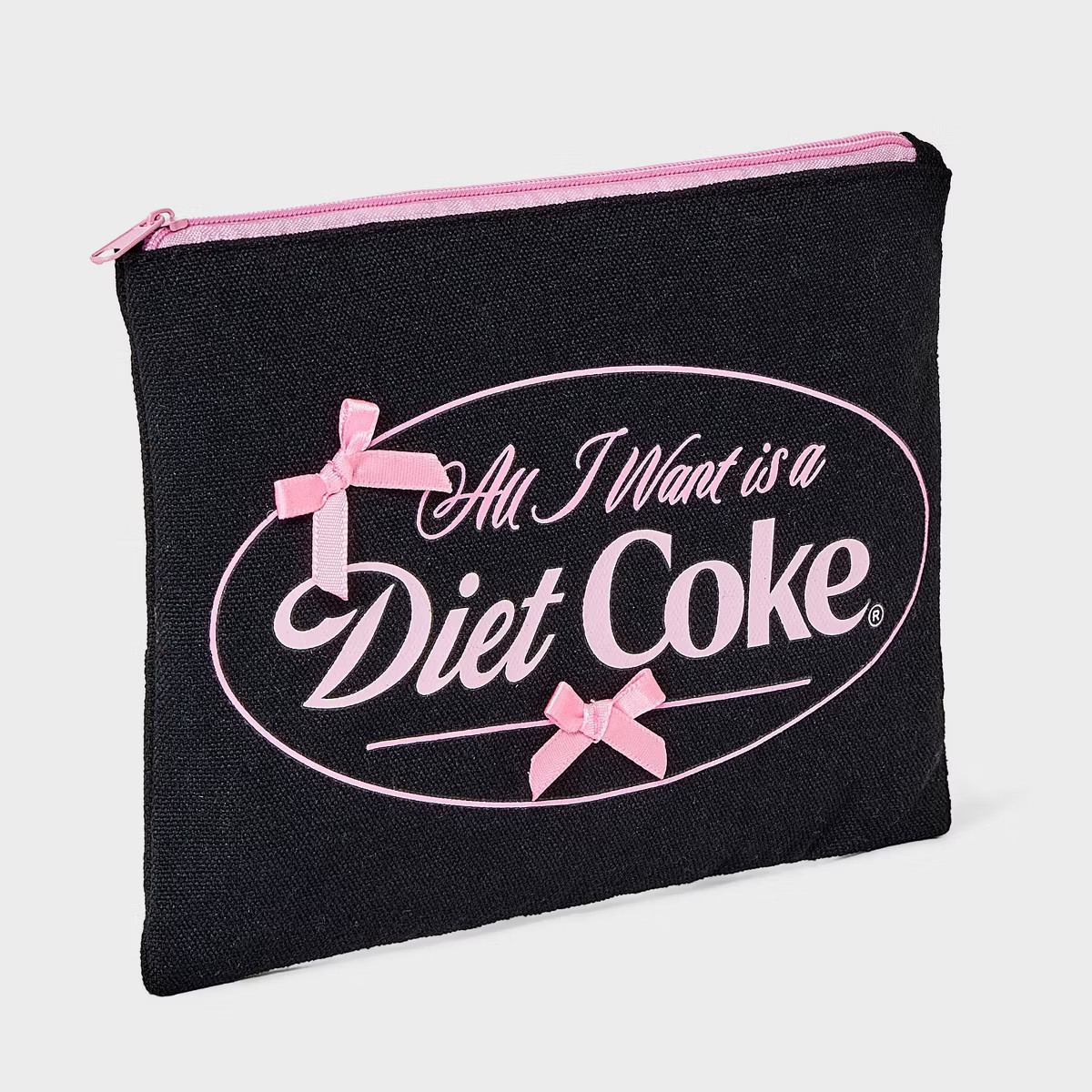 Women's Diet Coke Graphic Carryall Pouch - Black | Target
