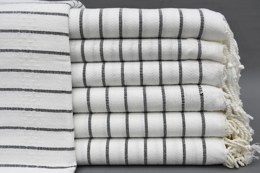 Bridesmaid Towel, Spa Towel, Beach Towel, Turkish Peshtemal, Gift Towel, Black Striped Towel, Whi... | Etsy (US)