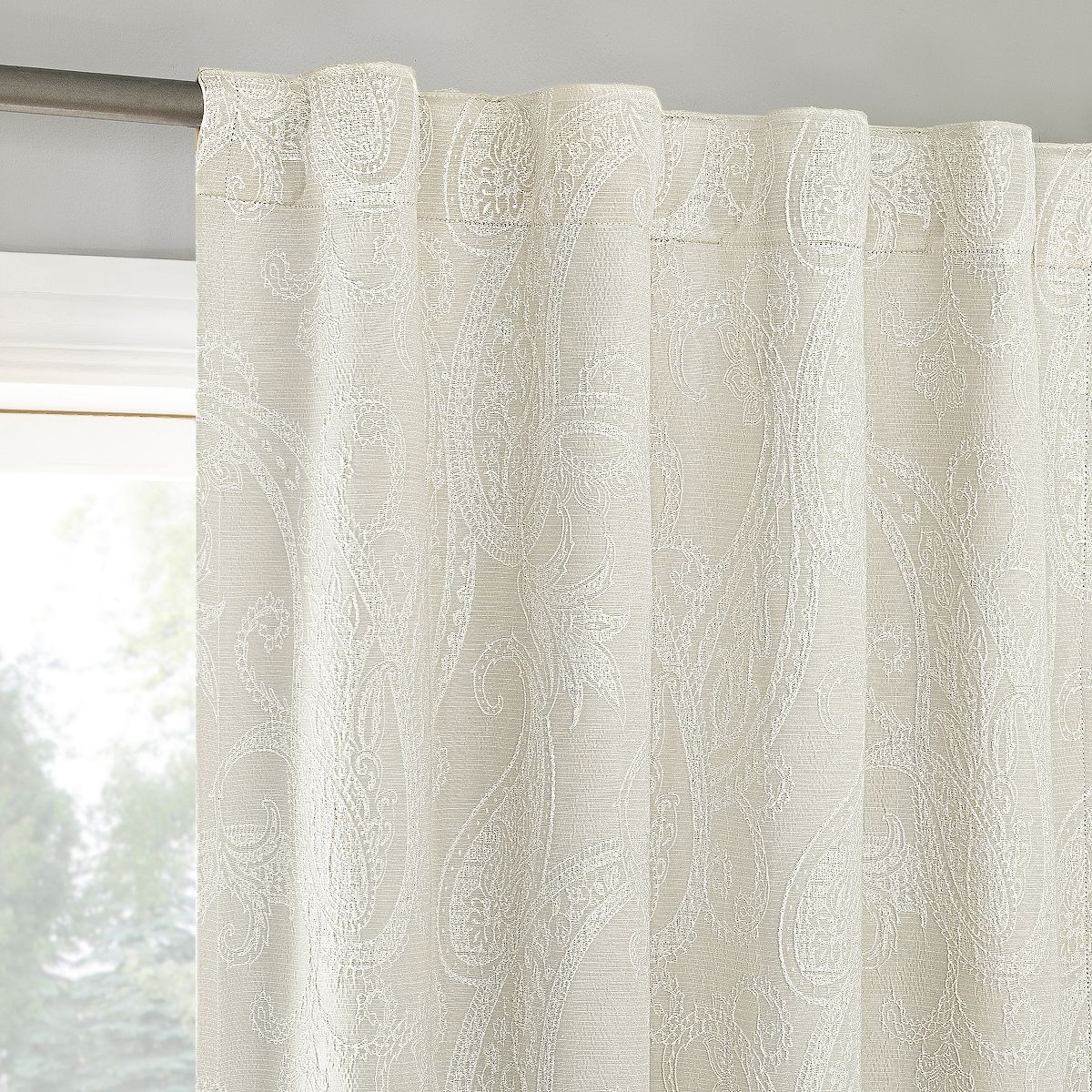 Sun Zero 100% Blackout Pedra Paisley Embroidery Back Tab Curtain Panel | Target