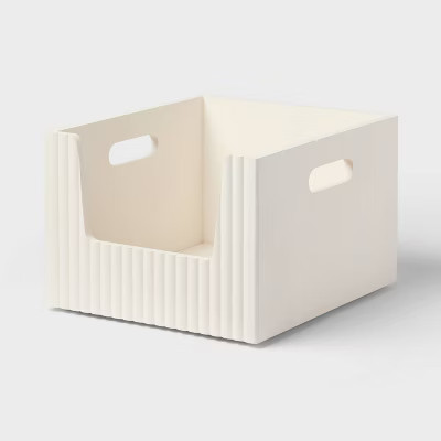 Wood Bin Small Open Front White - Brightroom™ | Target
