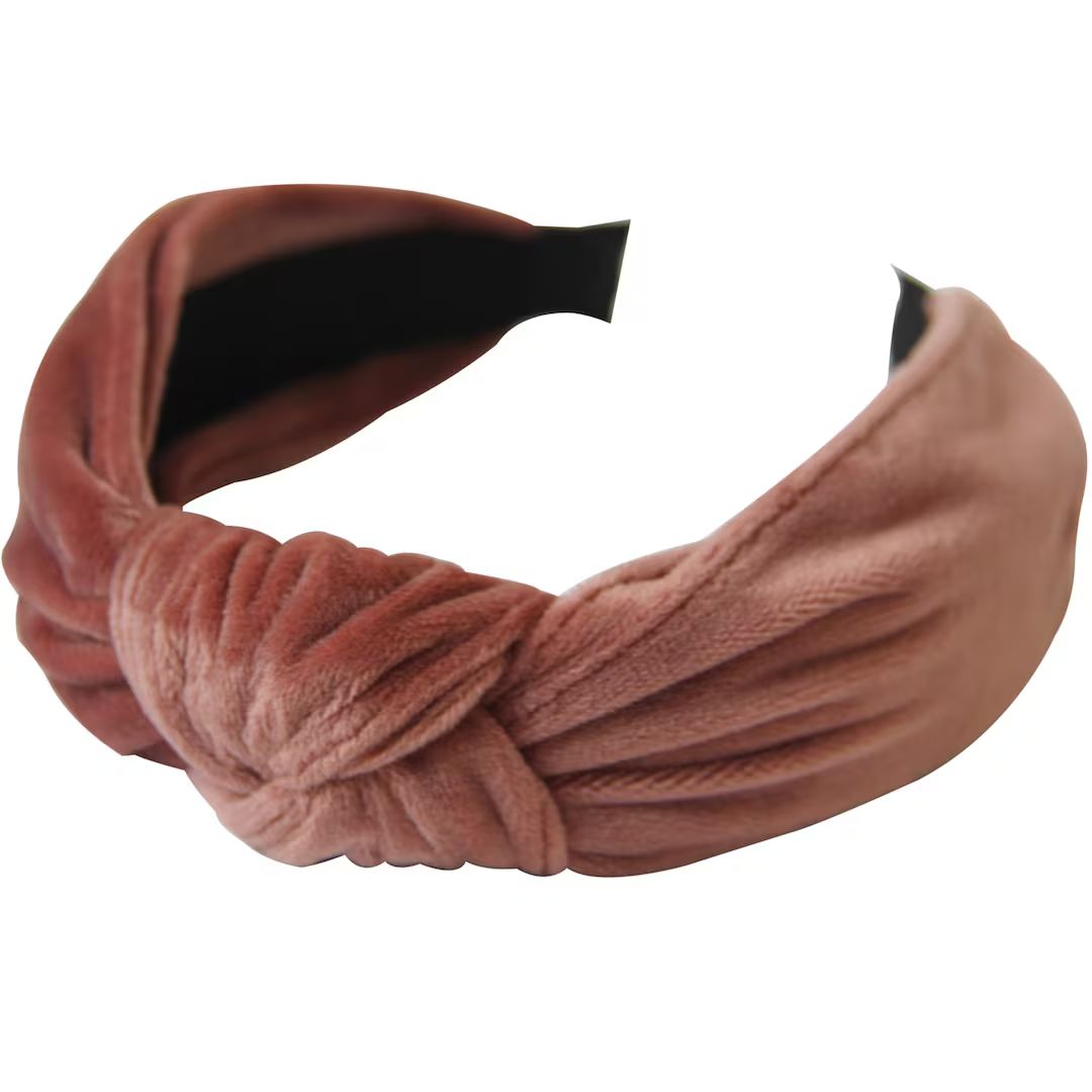 Dusty Pink Velvet Knotted Headband - Etsy | Etsy (US)