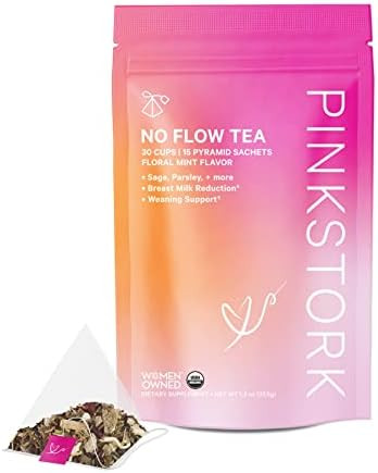 Pink Stork No Flow Tea: Organic Sage Tea to Naturally Reduce Breast Milk Production & Stop Breast... | Amazon (US)