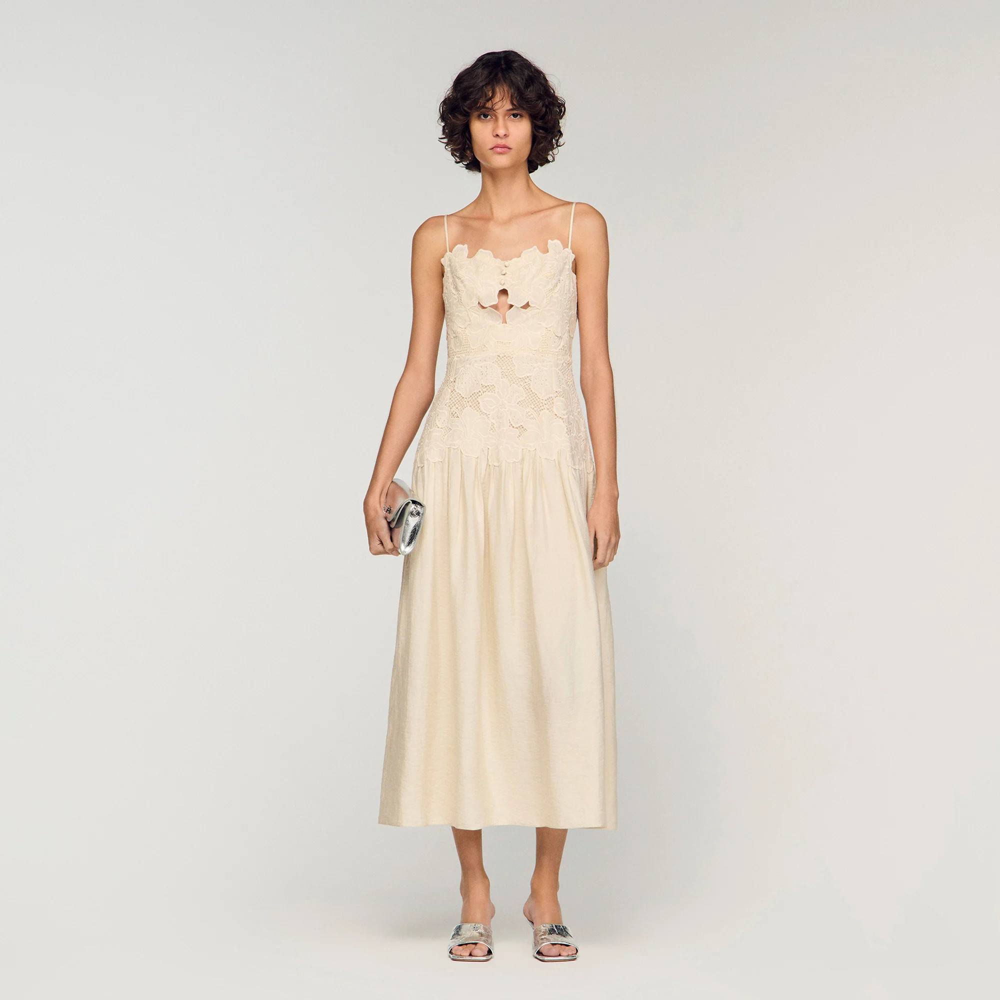 Guipure midi dress | Sandro US | Sandro-Paris US