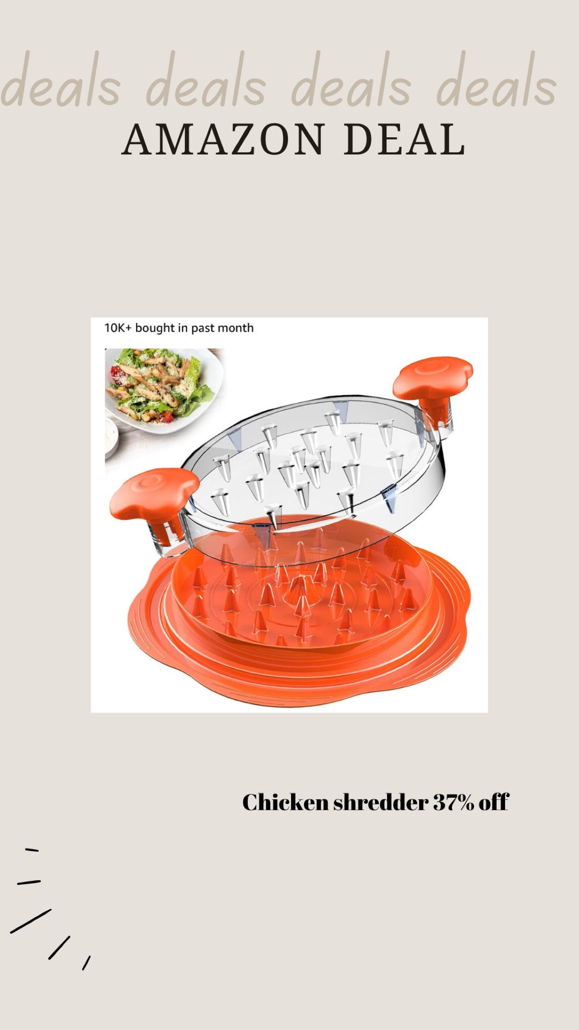 Chicken Shredder Large Chicken Breast Shredder Tool Twist with Brush&Fork, Visible Meat Shredder Machine
Amazon daily deal 
Deal of the day 
Amazon find 

#LTKSaleAlert #LTKHome #LTKFindsUnder50