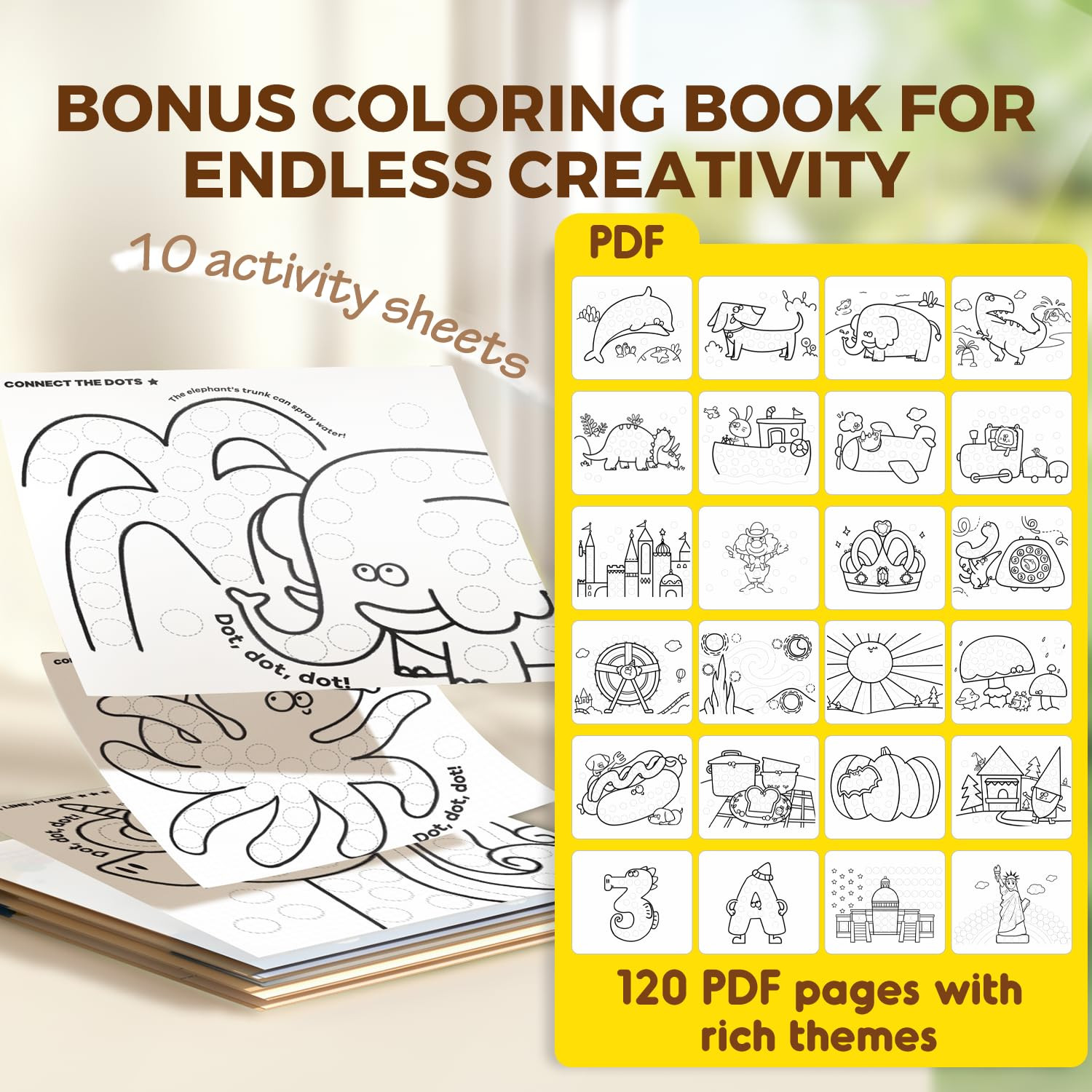 Jar Melo Washable Dot Markers for Toddlers, 6 Colors Dot Paints with 120 Printed PDF & 10 Activit... | Amazon (US)