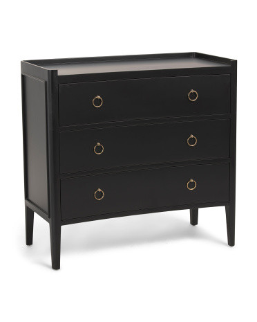 36x35x17.25 Tiffany Mahogany Three Drawer Chest | TJ Maxx
