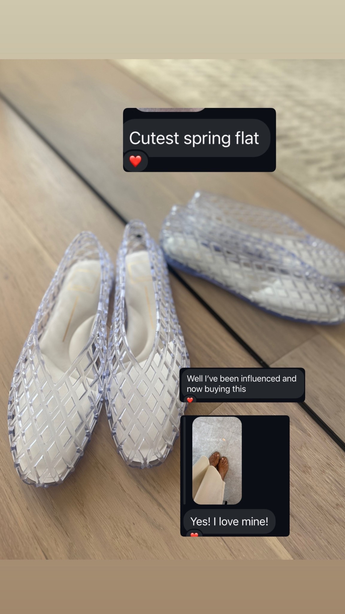 Cutest spring flats 
True to size 
Jelly shoes 


#LTKSeasonal #LTKOver40 #LTKootd