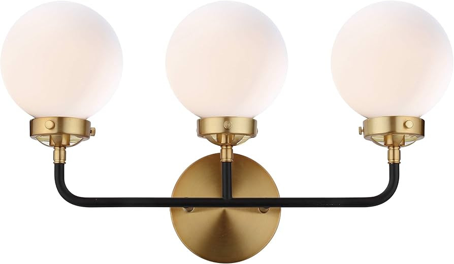 JONATHAN Y JYL9058B Caleb 3-Light 22" Brass Vanity, Contemporary, Modern, Office, Living Room, Fa... | Amazon (US)