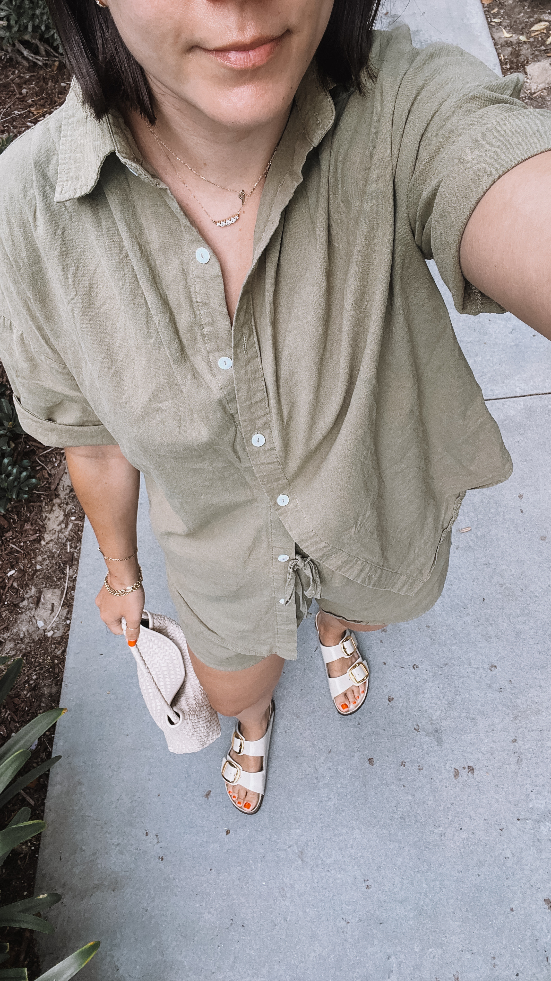 My favorite Amazon matching set - I do a medium. Birkenstock sandals, Madewell woven leather bag. casual summer outfit ideas 

 #LTKFindsUnder50 #LTKStyleTip #LTKItBag