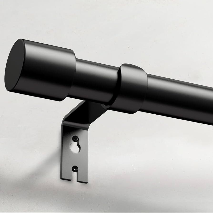 Heavy Duty Curtain Rods for Windows 72 to 144 Inch, 1 Inch Black Curtain Rods for Outdoor, Farmho... | Amazon (US)