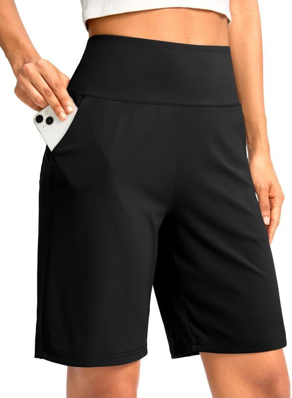 G Gradual Women's Bermuda Long Shorts with Pockets 9"/7"/5" High Waisted Shorts for Women Walking... | Amazon (US)