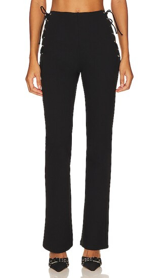 Jeneh Lace Up Pants in Black | Revolve Clothing (Global)