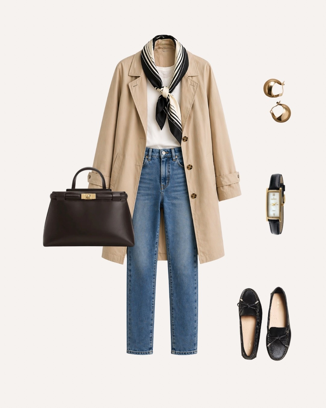There is a reason certain women always look elegant, even in denim.

They are not constantly reinventing themselves through trends. They repeat beautiful basics exceptionally well.

A classic trench.
Straight-leg jeans.
Leather loafers.
A silk scarf.
Gold jewelry.

Simple pieces. Strong standards. Endless combinations.

#LTKOver40 #LTKSeasonal #LTKootd