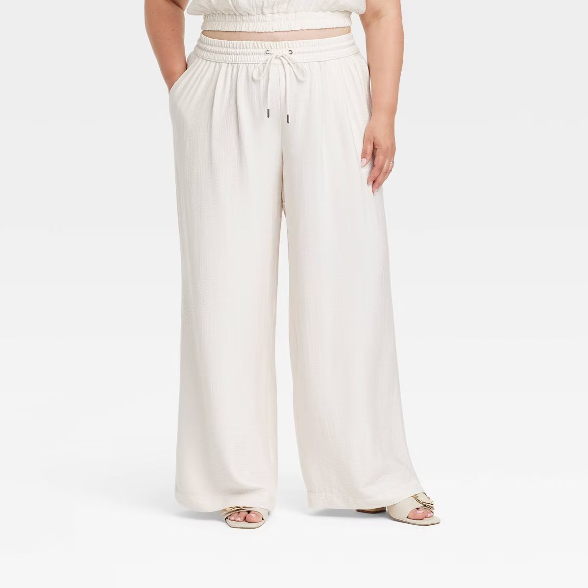 Women's High-Rise Modern Gauze Wide Leg Pull-On Pants - A New Day™ | Target