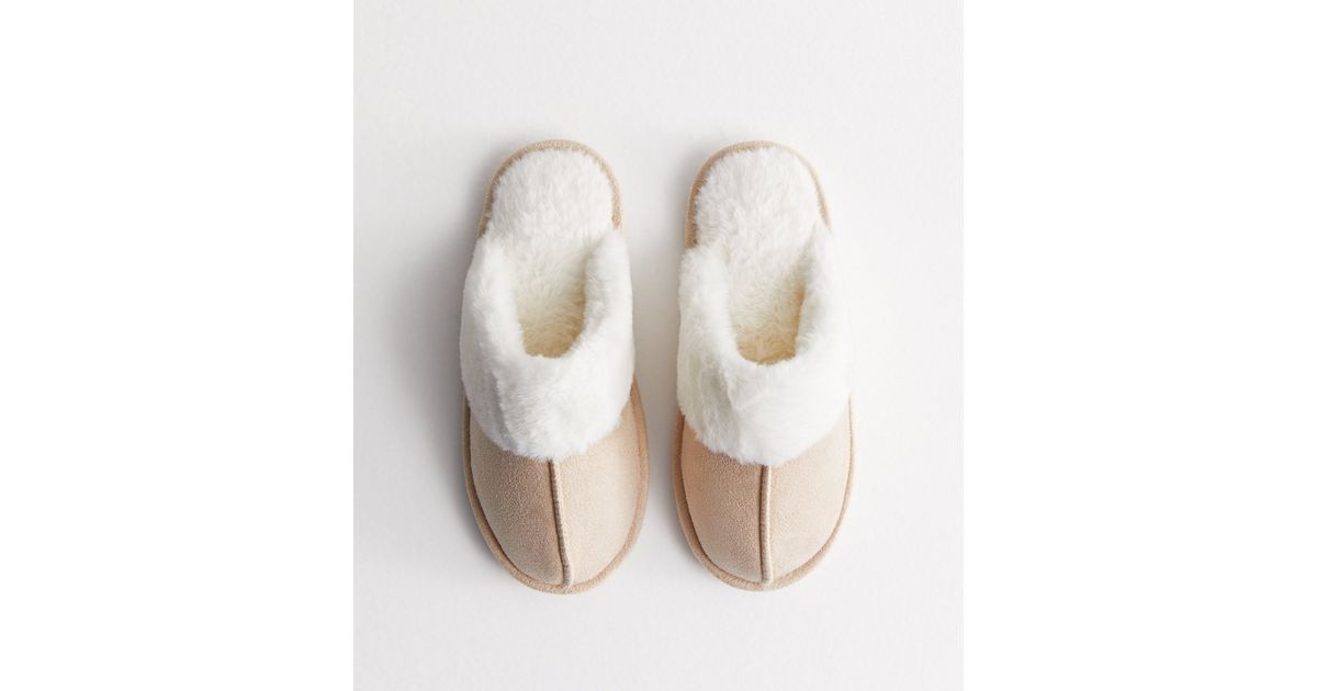 Cream Suedette Mule Slippers
						
						Add to Saved Items
						Remove from Saved Items | New Look (UK)