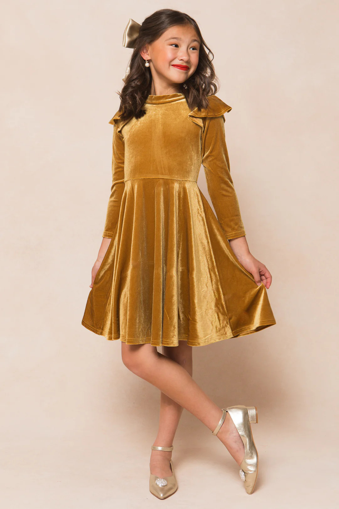 Mini La La Lady Dress in Romance Me Gold | Ivy City Co