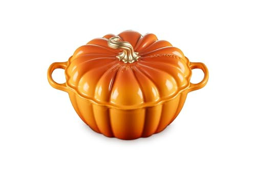 Le Creuset Enameled Cast Iron Figural Pumpkin Cocotte, 4 qt., Persimmon with Gold Figural Knob | Amazon (US)
