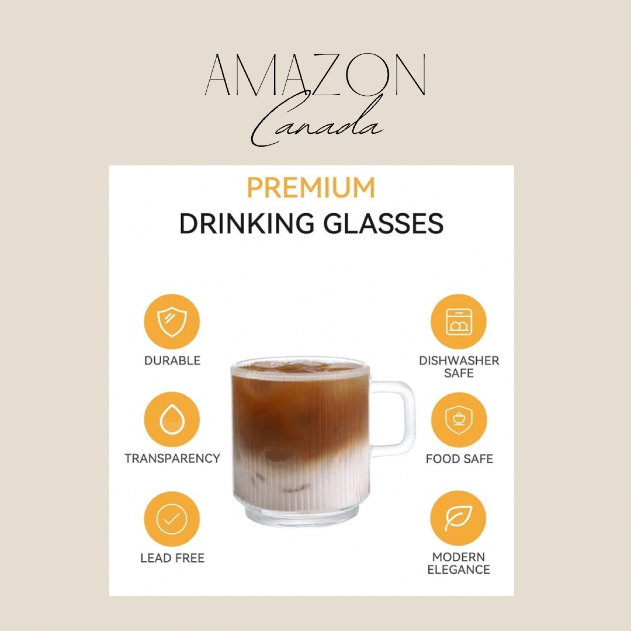 Love these drinking glasses. Pack of 6 for only $23 on sale on Amazon 🇨🇦 

#LTKhome #LTKcanada