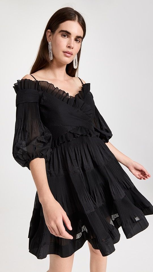 Pleated Off Shoulder Mini Dress | Shopbop