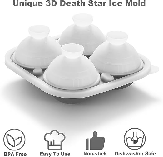 3D Death Star Ice Cube Molds, Large Silicone Fun Shapes Bourbon Gifts for Men Fandom, Whiskey Ice... | Amazon (US)