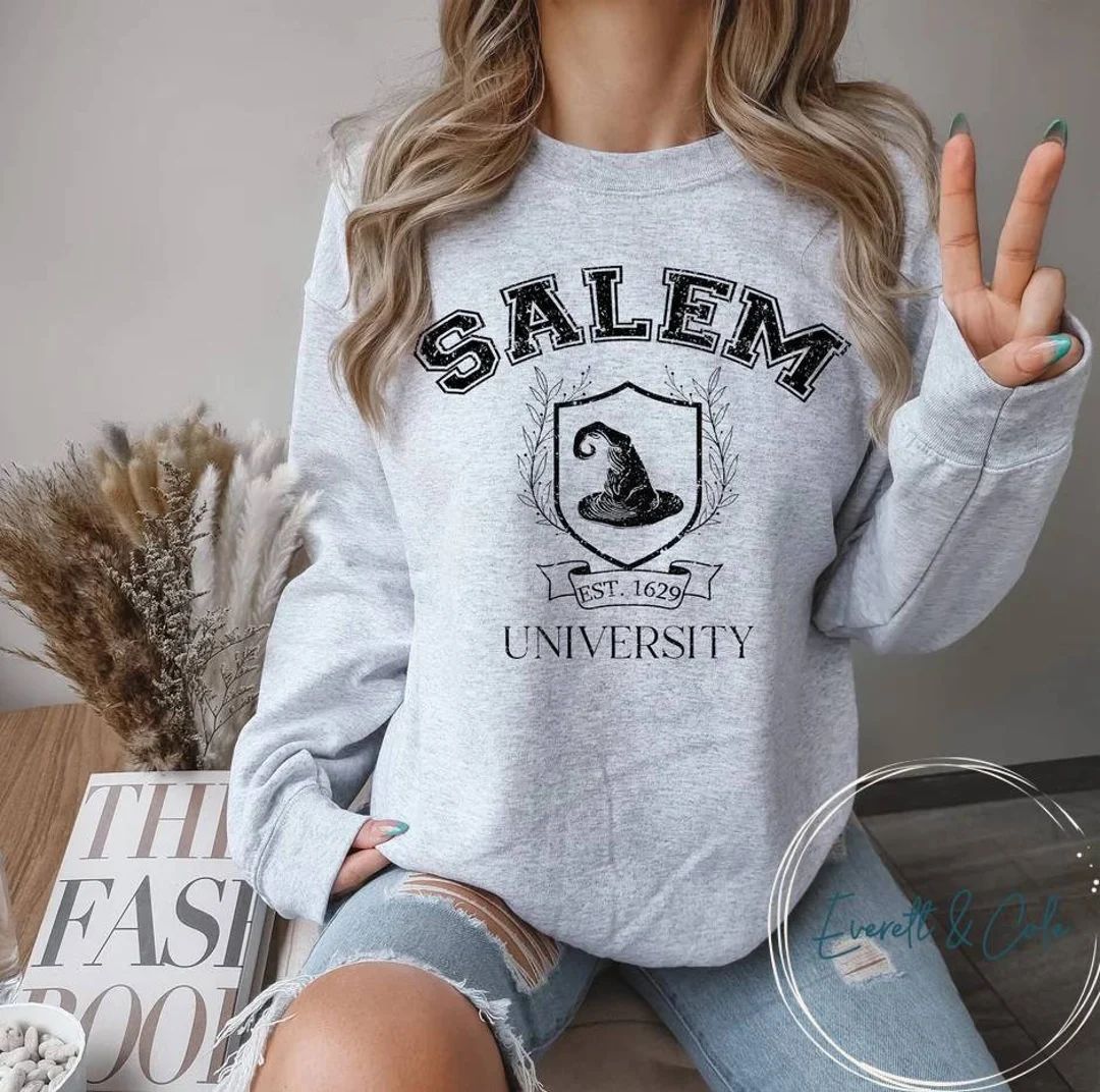 Salem University sweatshirt, Halloween, Salem, Halloween Sweatshirt, Salem Sweatshirt | Etsy (US)